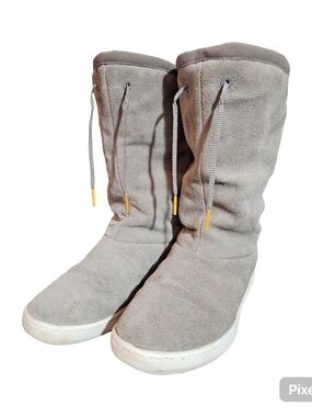 Adidas Originals Gray Suede Faux Fur Lined Mid-Calf Winter Boots Women's Size 7